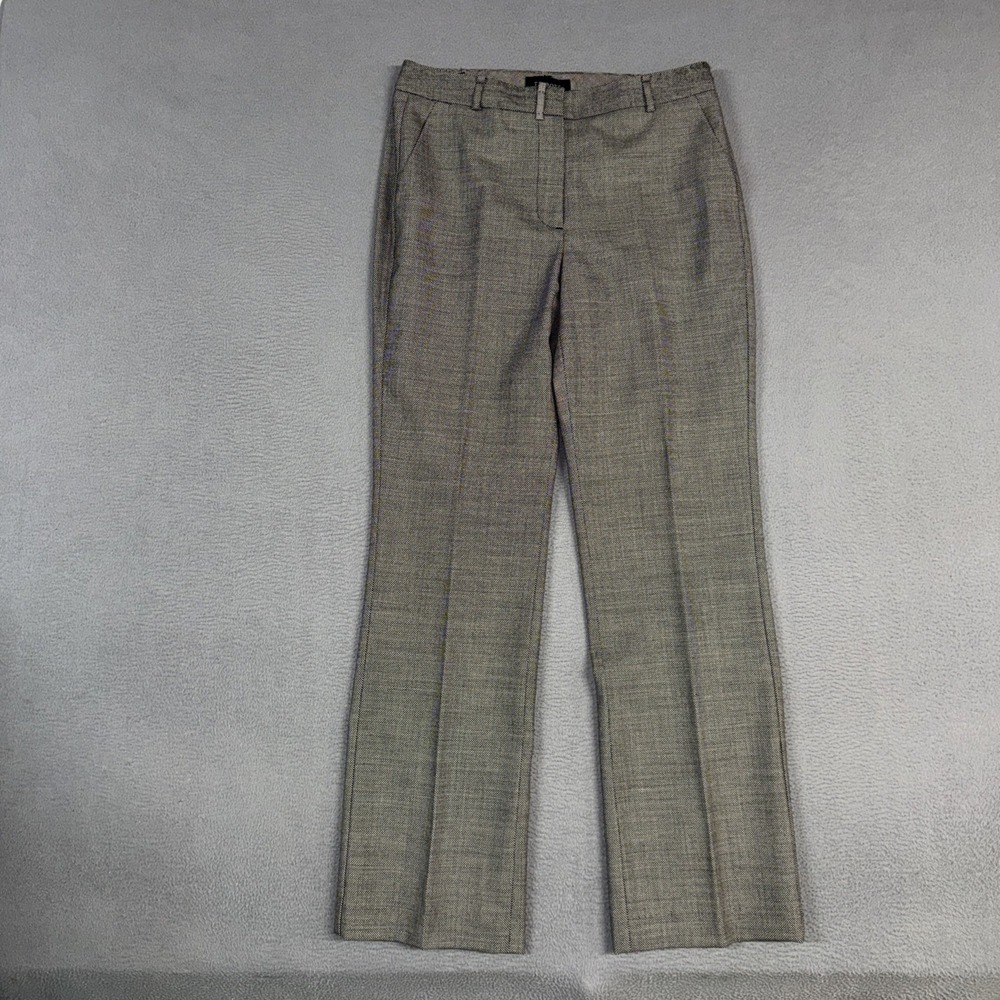 Talbots Pants Womens 6 Gray Heathered Heritage Boot Flat Front  Wool Blend Dress